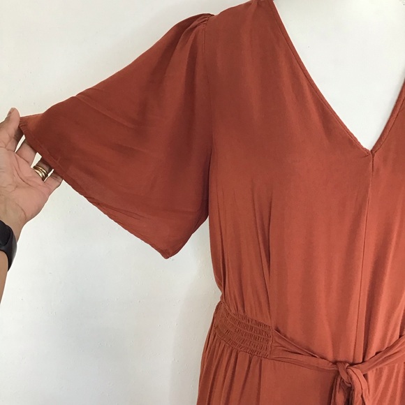 IVY STREET WOMEN CHESTNUT V-NECK SHORT SLEEVES, PALOOZA LEGS JUMPSUIT SIZE 1X - Picture 4 of 9